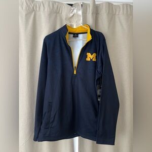 Men’s Michigan half zip.  New, never worn with tags.